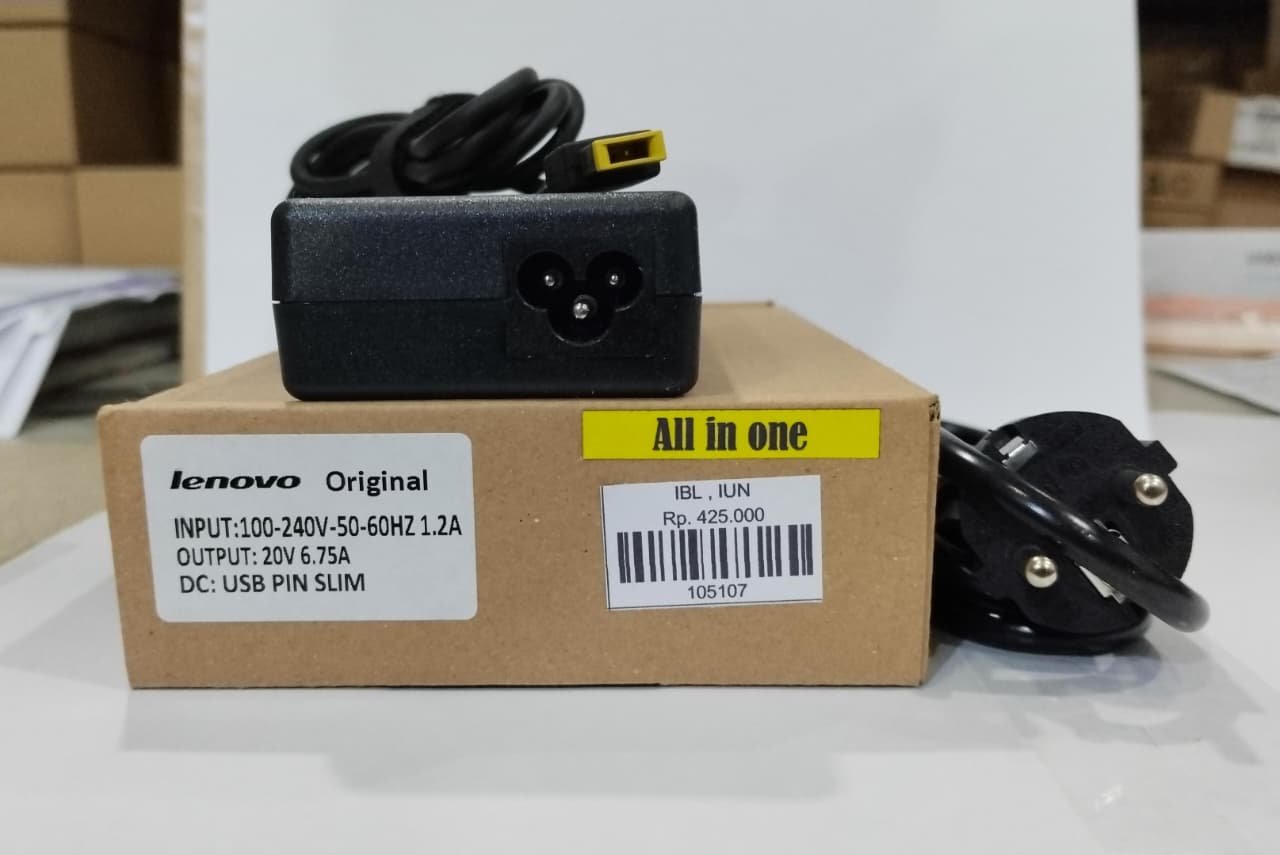 ADAPTER LENOVO 20V-6.75A USB PIN SLIM ALL IN ONE