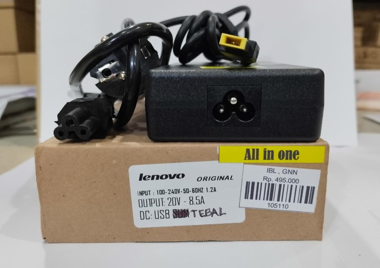 ADAPTER LENOVO 20V-8.5A USB PIN TEBAL ALL IN ONE