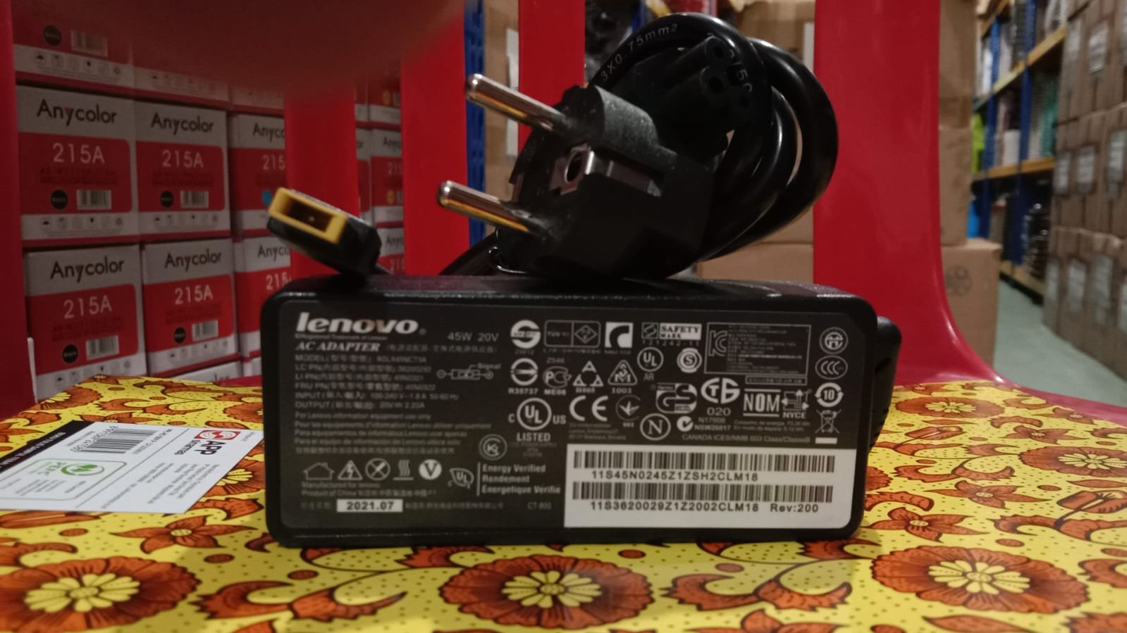 ADAPTER LENOVO 20V 2,25A USB PIN AAA 45W GP