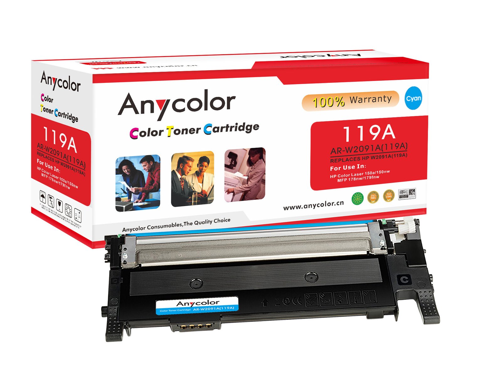 TONER AR-W2091A (119A) CYAN ANYCOLOR