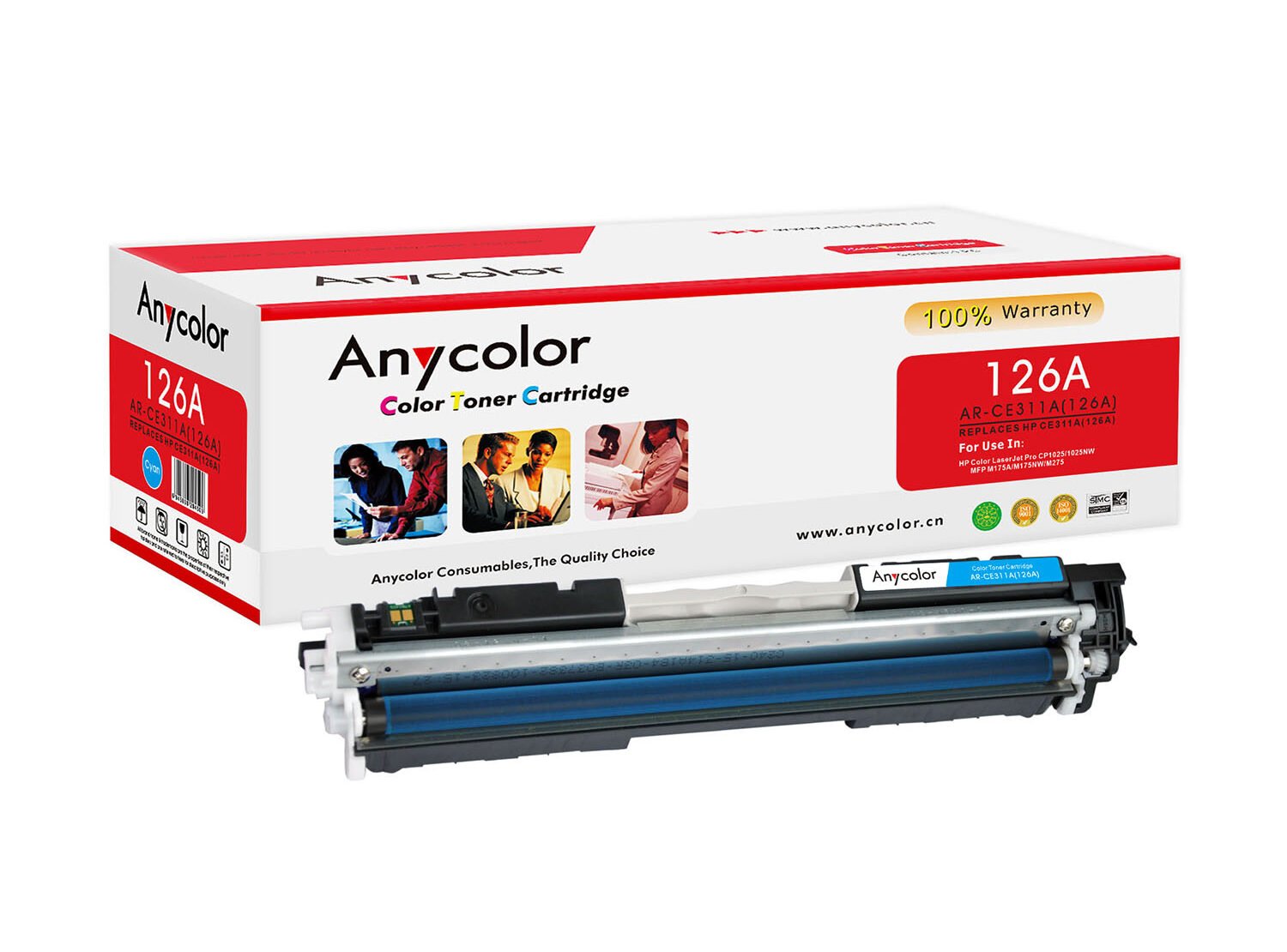 TONER CARTRIDGE ANYCOLOR AR-CE311A (126A) CYAN