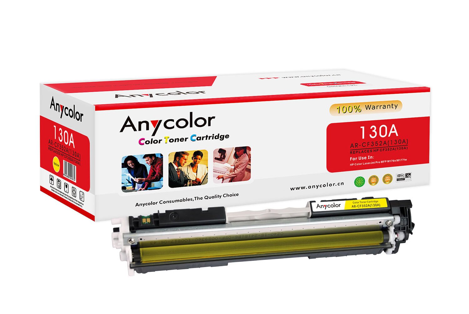 TONER CARTRIDGE ANYCOLOR AR-M176 M CF352A (130A) YELLOW