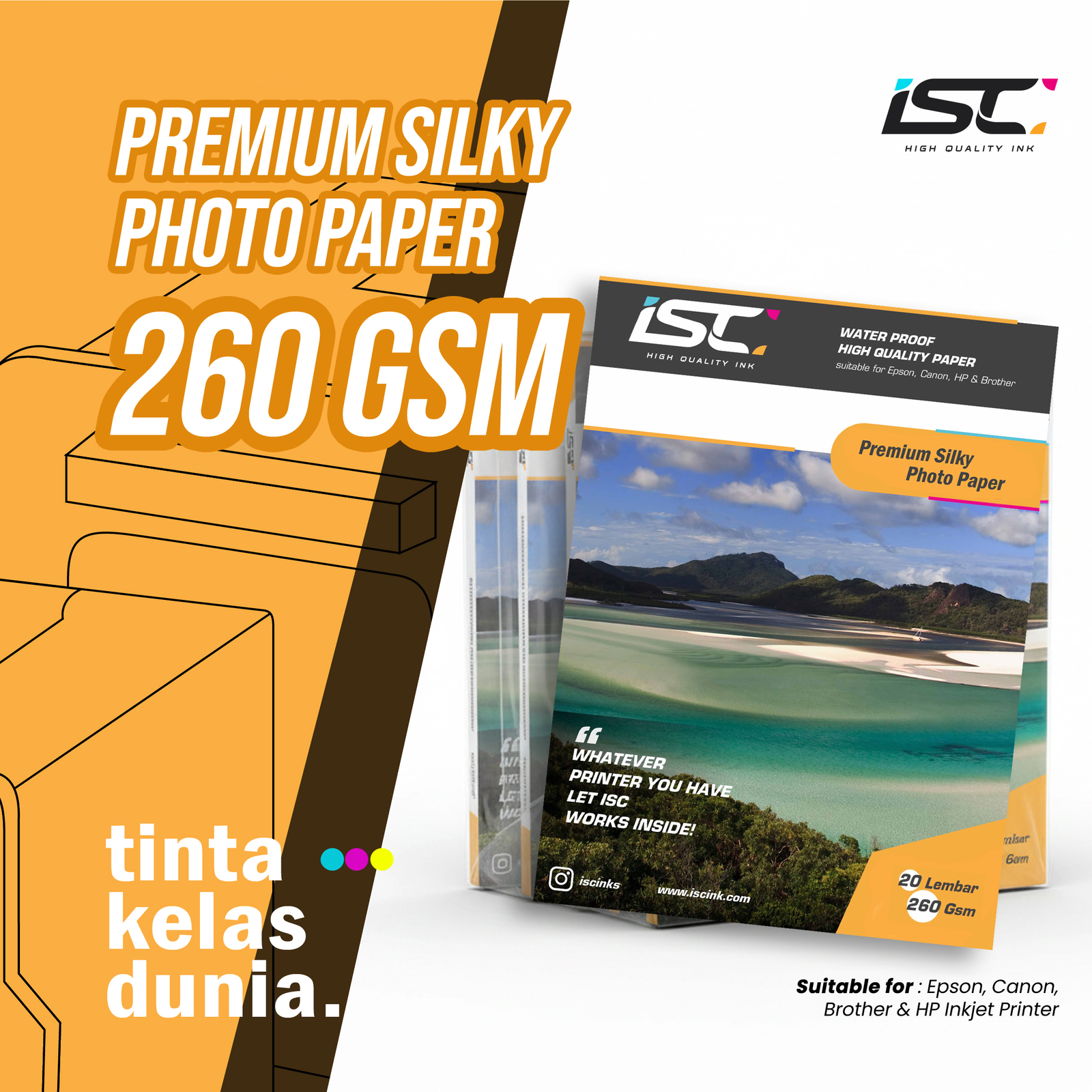GLOSSY PHOTO PAPER ISC SILKY 260GSM (TK-SP4260-20)