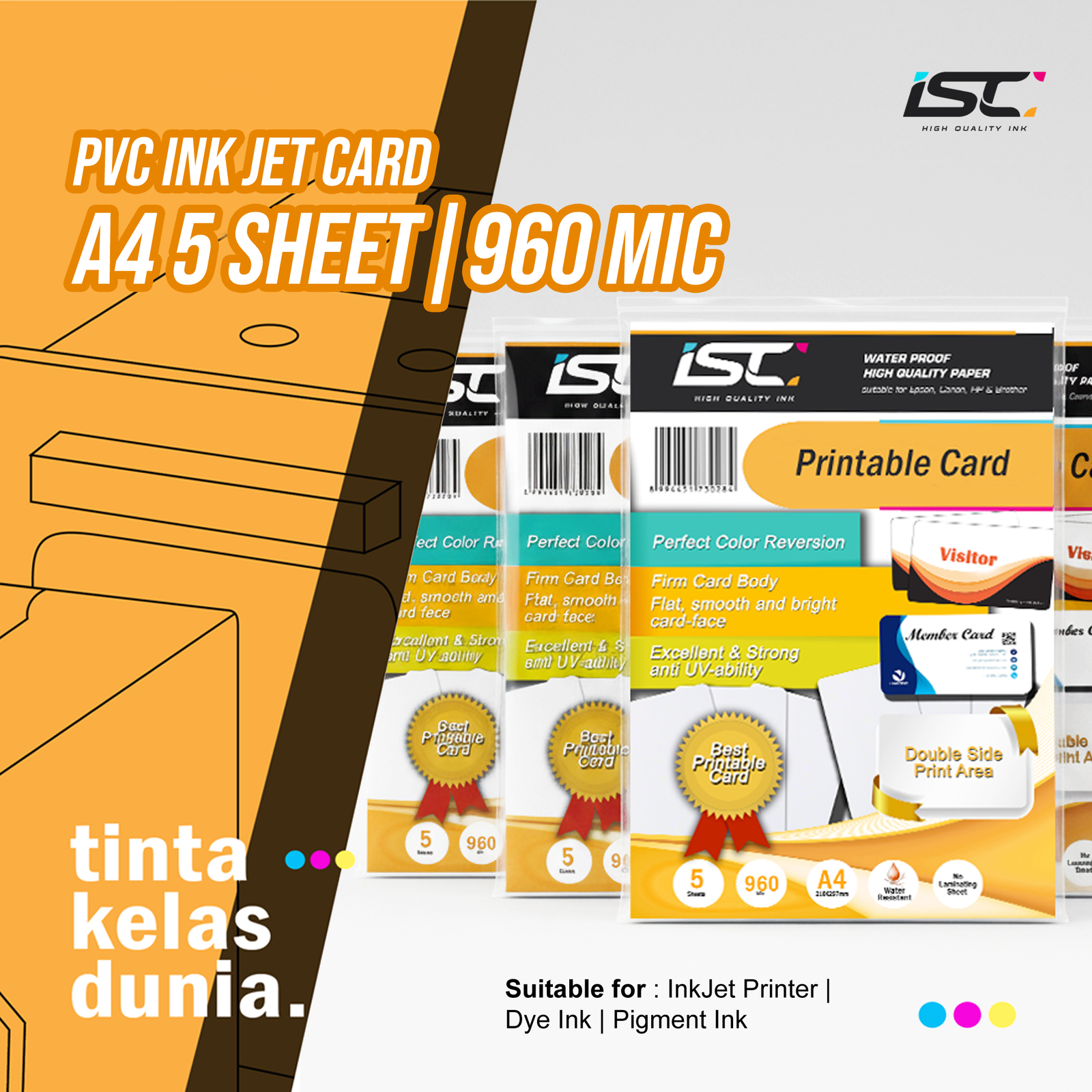 PVC INKJET CARD A4 SHEET 960 MIC