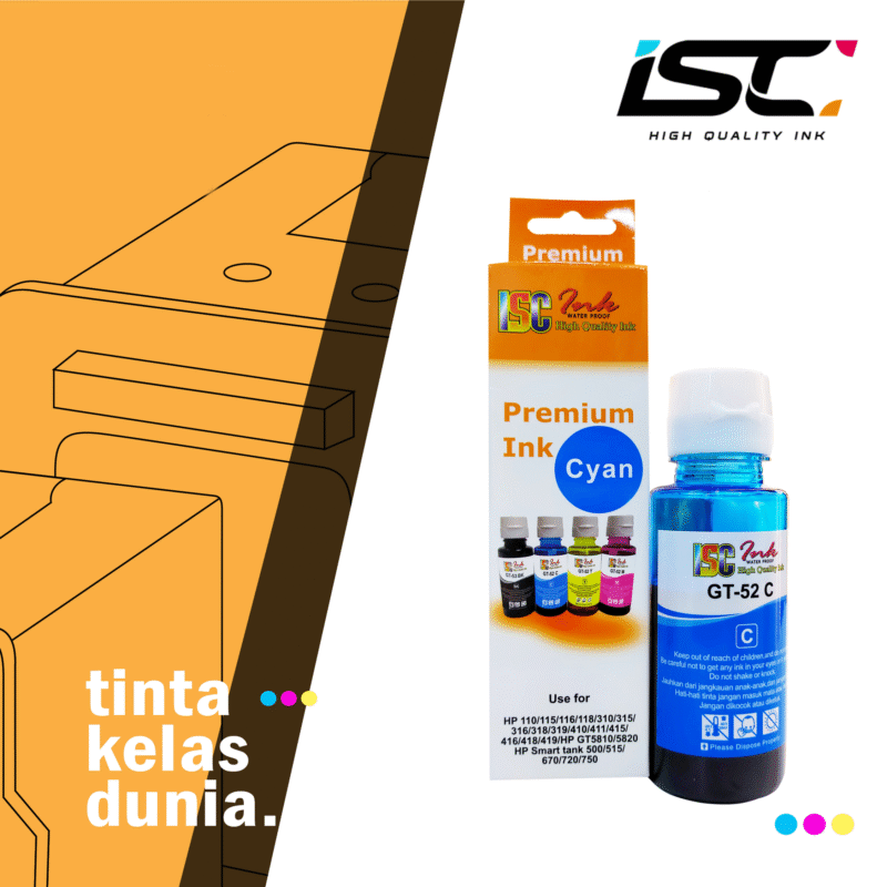 TINTA HP ISC INK GT52 70ML CYAN