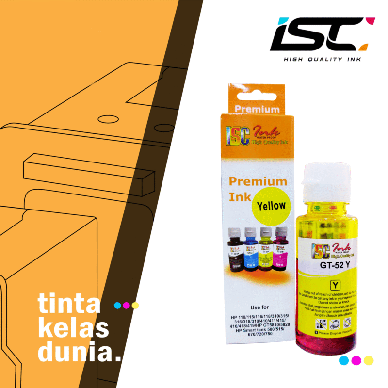 TINTA HP ISC INK GT52 70ML YELLOW