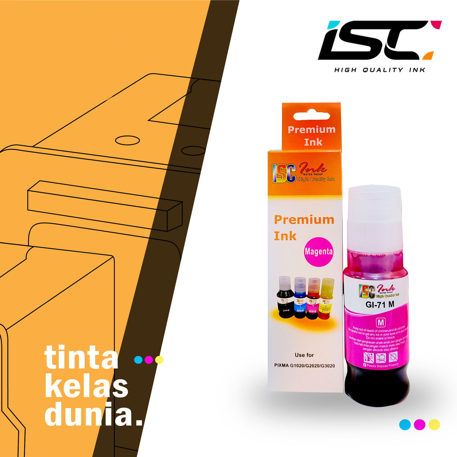 TINTA ISC INK CANON 71 70ML MAGENTA