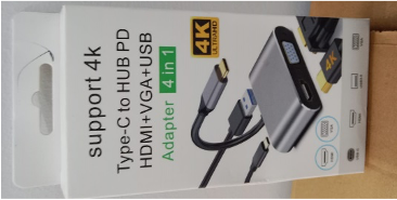 CABEL USB TYPE-C TO USB +HDMI +VGA+4 IN 1 ADAPTER