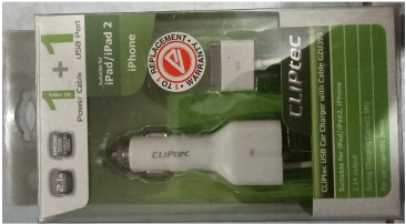 CLIPTEC USB CAR CHARGER WITH CABEL GZU393