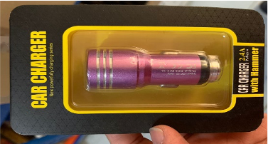 CAR CHARGER 2.4A MAX WITH HAMMER