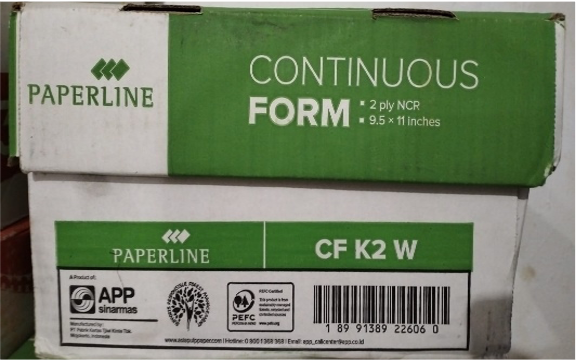 PAPER CONTINOUS FORM A4 2PLY TIDAK POTONG