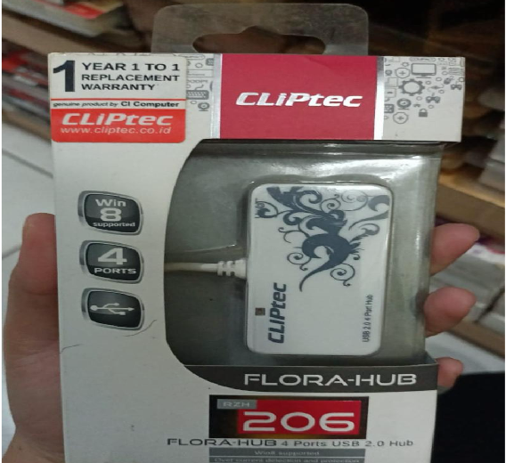 USB HUB CLIPTEC 4 PORT RZH206