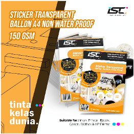 STICKER TRANSPARENT BALLON A4 NON WATERPROOF ( A4 PET STICKER - 25 )