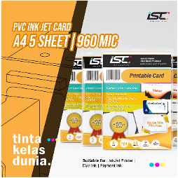 PVC INKJET CARD, A4/ 960MIC 5SHEET