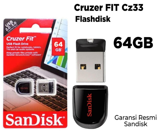 FLASHDISK SANDISK CRUZER FIT CZ33 64GB
