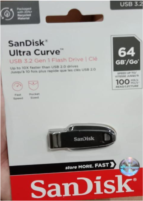 FLASHDISK SANDISK ULTRA CURVE USB 3.2 64GB