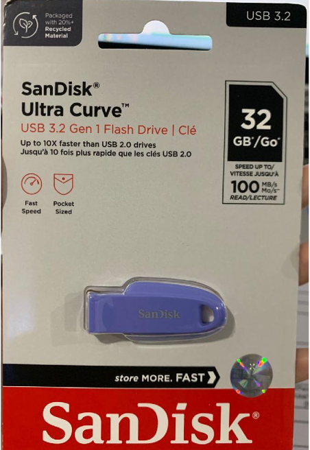 FLASHDISK SANDISK ULTRA CURVE USB 3.2 GEN 1 32GB PURPLE