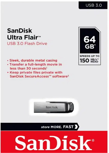 FLASHDISK SANDISK ULTRA FLAIR USB 3.0 64GB