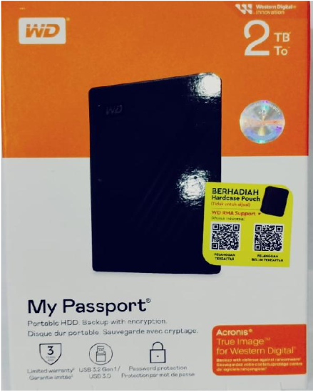 HARDISK EXT WD MY PASSPORT 2TB BLACK