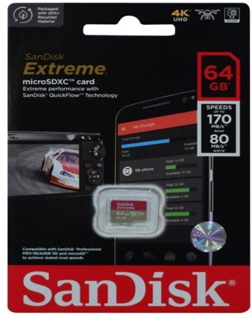 MICRO SD SANDISK EXTREME 64GB 170MBPS