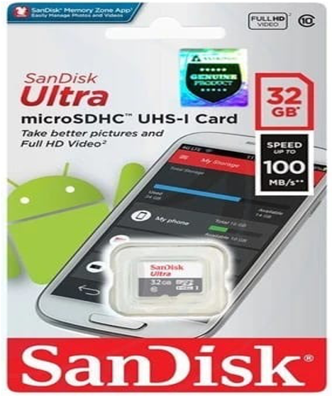 MICRO SD SANDISK ULTRA 32GB CLASS 10 100MBPS