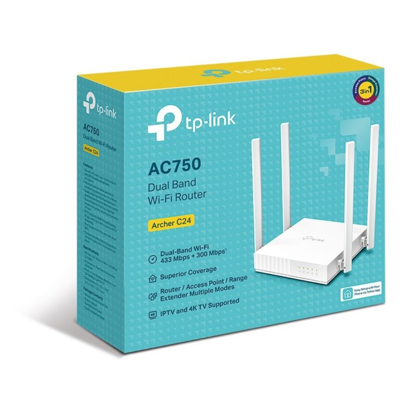 TP LINK AC750 WIRELESS ROUTER DUAL BAND ARCHER C24