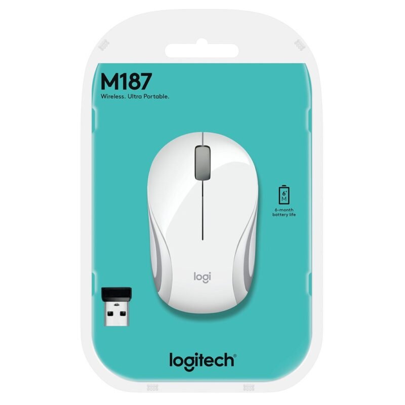 MOUSE WIRELESS LOGITECH M187 WHITE