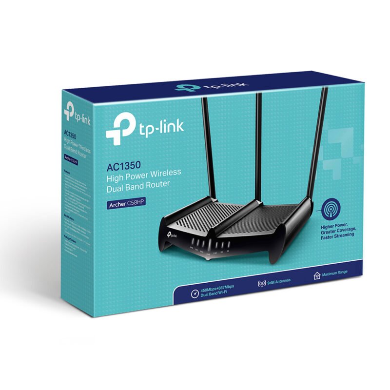 TP LINK AC1350 WIRELESS ROUTER DUAL BAND ARCHER C58HP