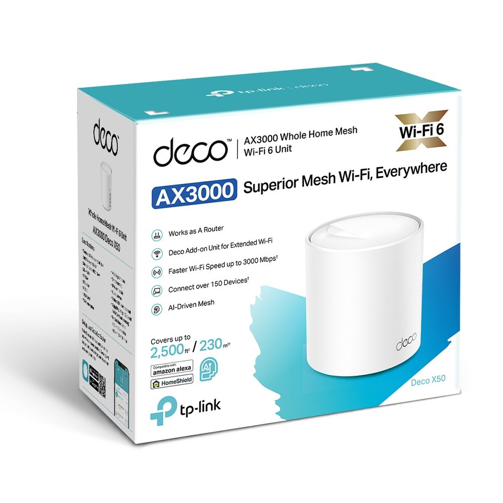 TP-LINK DECO X50 AX3000 WHOLE HOME MESH WI-FI 6 ROOTER (1PACK)