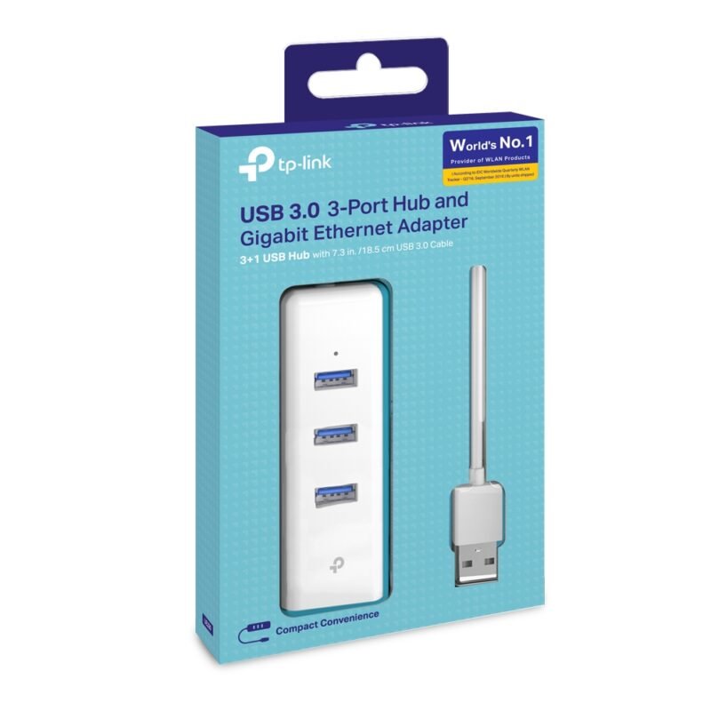 USB 3.0 3-PORT HUB & GIGABIT ETHERNET ADAPTER UE330