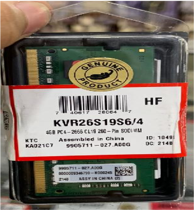 RAM KINGSTON KVR SODIMM DDR4 4GB KVR26S19S6/4