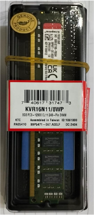RAM LONGDIM KINGSTON DDR3 8GB 1600MT/s KVR16N11/8WP