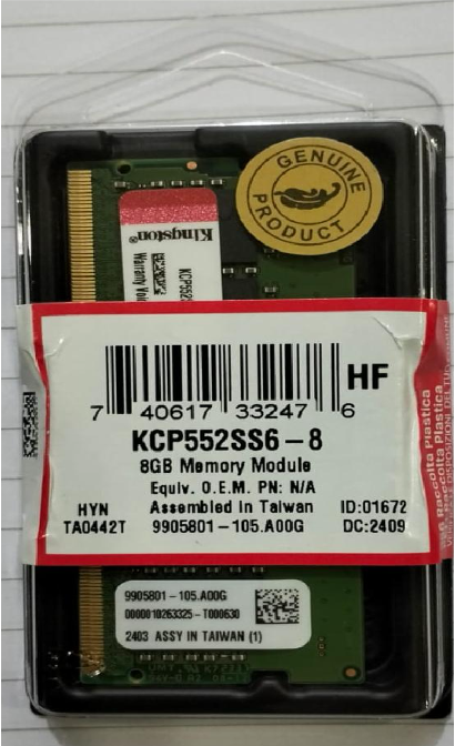RAM SODIM KINGSTON DDR5 8GB 5200MT/s KCP552SS6-8
