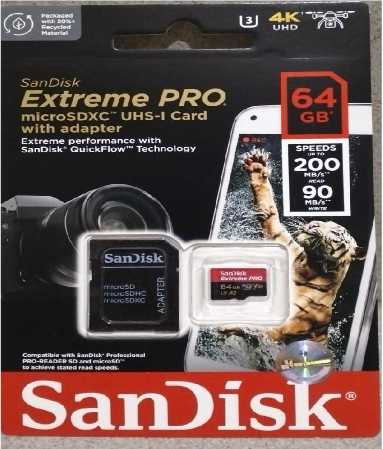 SANDISK EXTREME PRO MICRO SDXC  64GB 200MB/S + ADAPTER