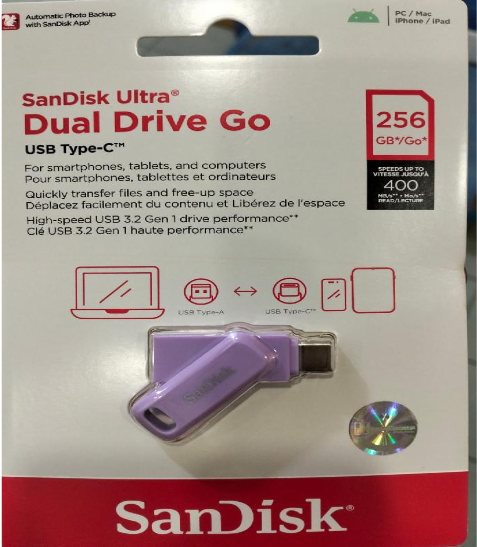 SANDISK ULTRA DUAL DRIVE GO USB TYPE-C 256GB PURPLE