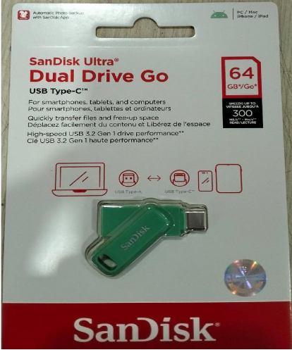 SANDISK ULTRA DUAL DRIVE GO USB TYPE-C 64GB GREEN