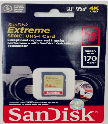 SD CARD SANDISK EXTREME 64GB 170MBPS