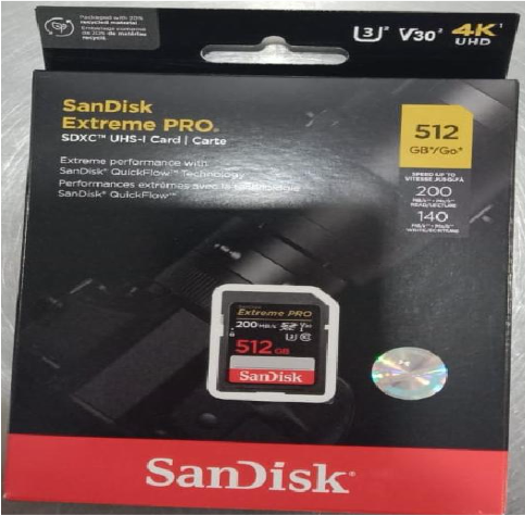 SD CARD SANDISK EXTREME PRO SDXC 512GB CLASS 10 SPEED 200MB/S
