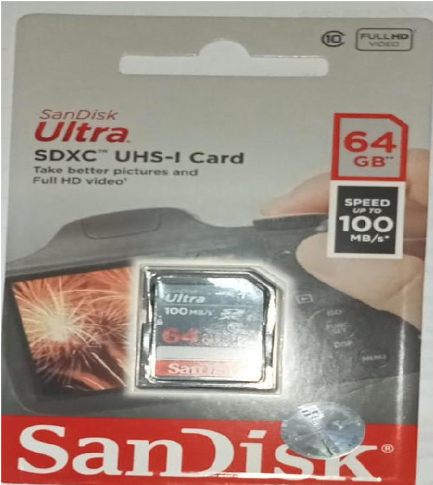 SD CARD SANDISK ULTRA SDXC 64GB CLASS 10 SPEED 100MB/S