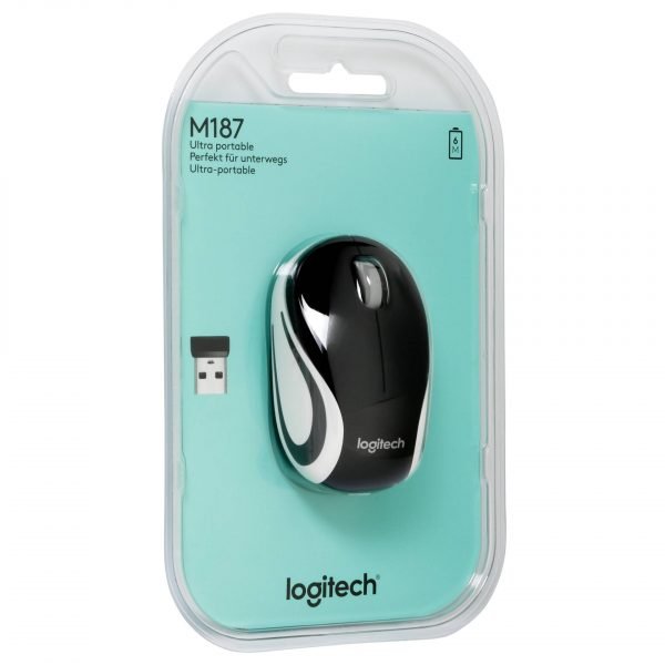MOUSE WIRELESS LOGITECH M187 HITAM PUTIH