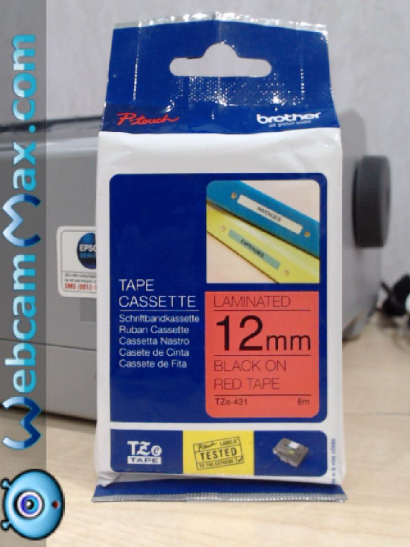 COLORTAPES 12MM BLACK ON RED TZE-431