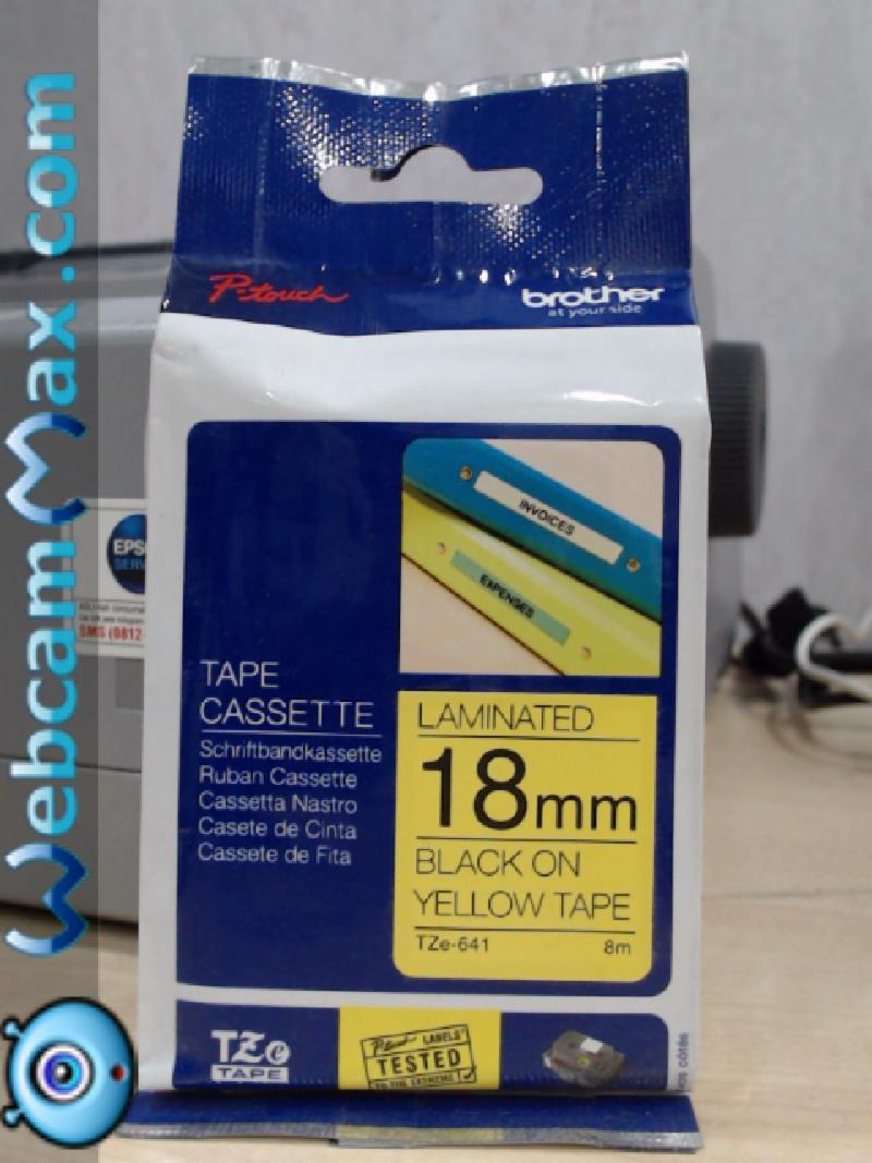 COLORTAPES 18MM BLACK ON YELLOW TZE-641