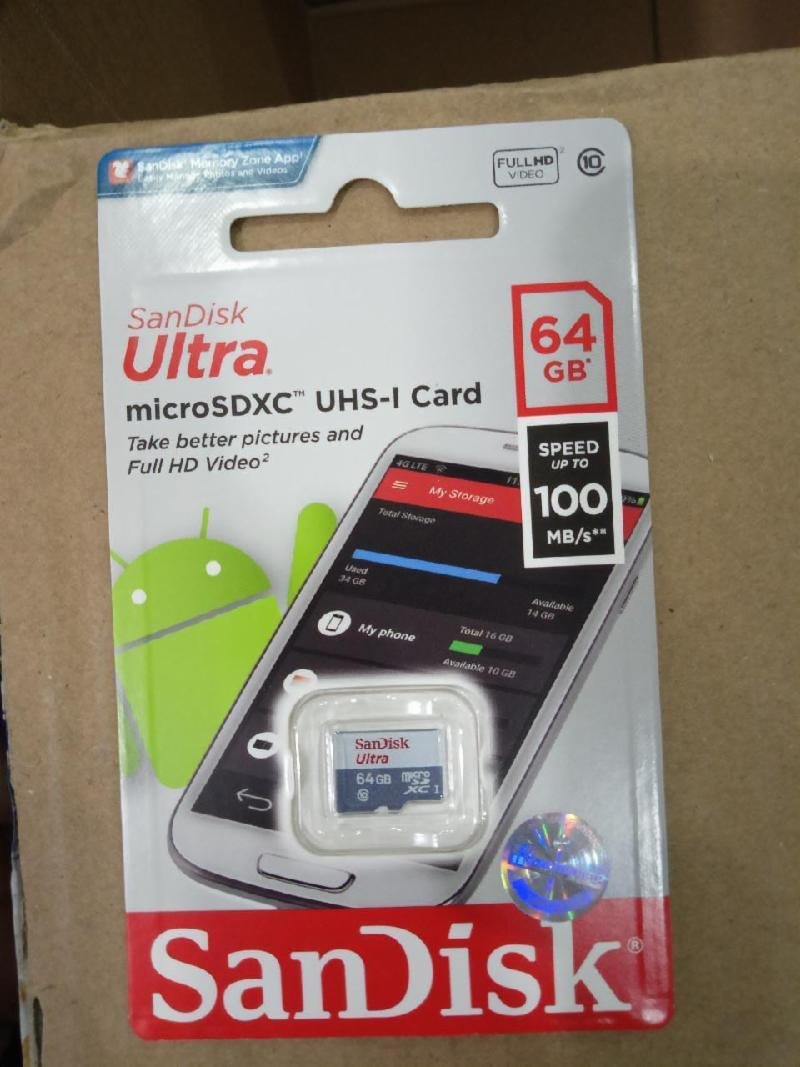 MICRO SD SANDISK ULTRA 64GB CLASS 10 100MBPS
