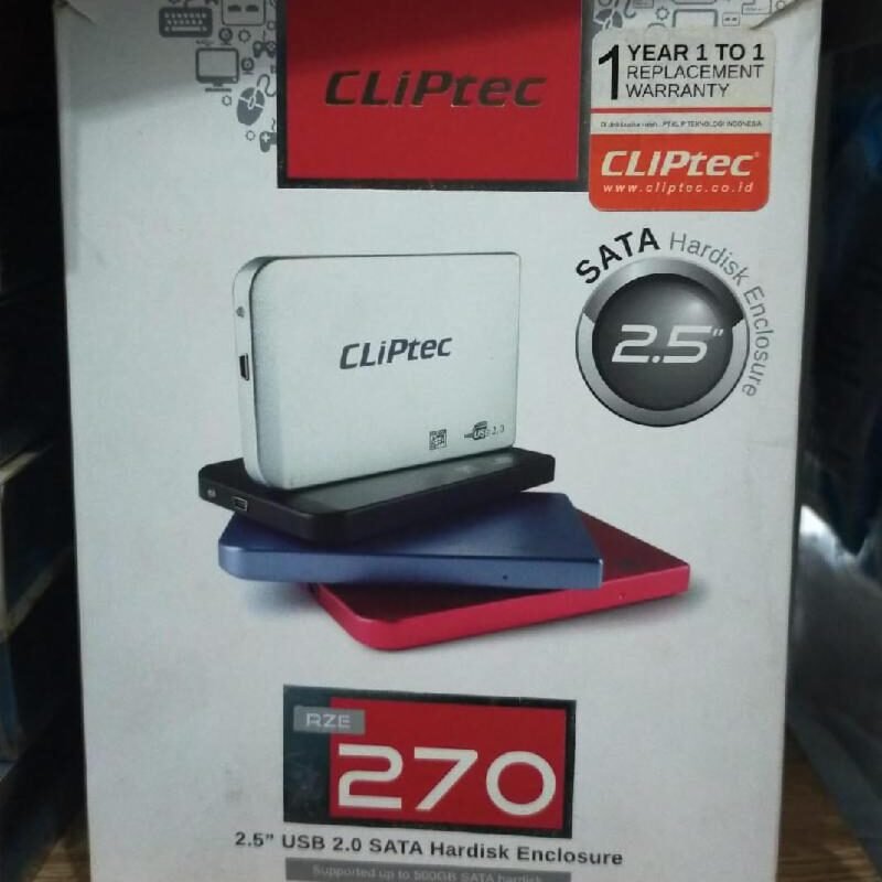 EXT CASE CLIPTEC 2,5" SATA HDD BOX RZE270