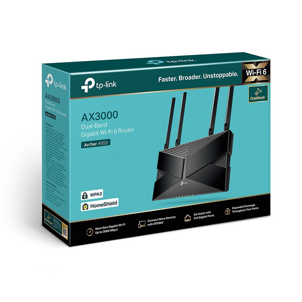 TP LINK AX3000 DUAL BAND ROUTER GIGABYTE ARCHER AX53