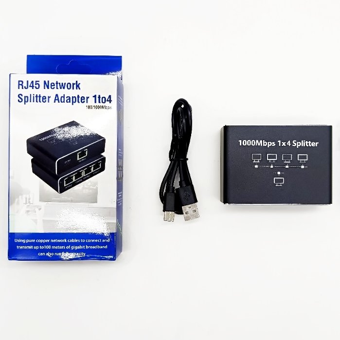 RJ45 NETWORK SPLITTER ADAPTER 4 PORT 1000MBPS