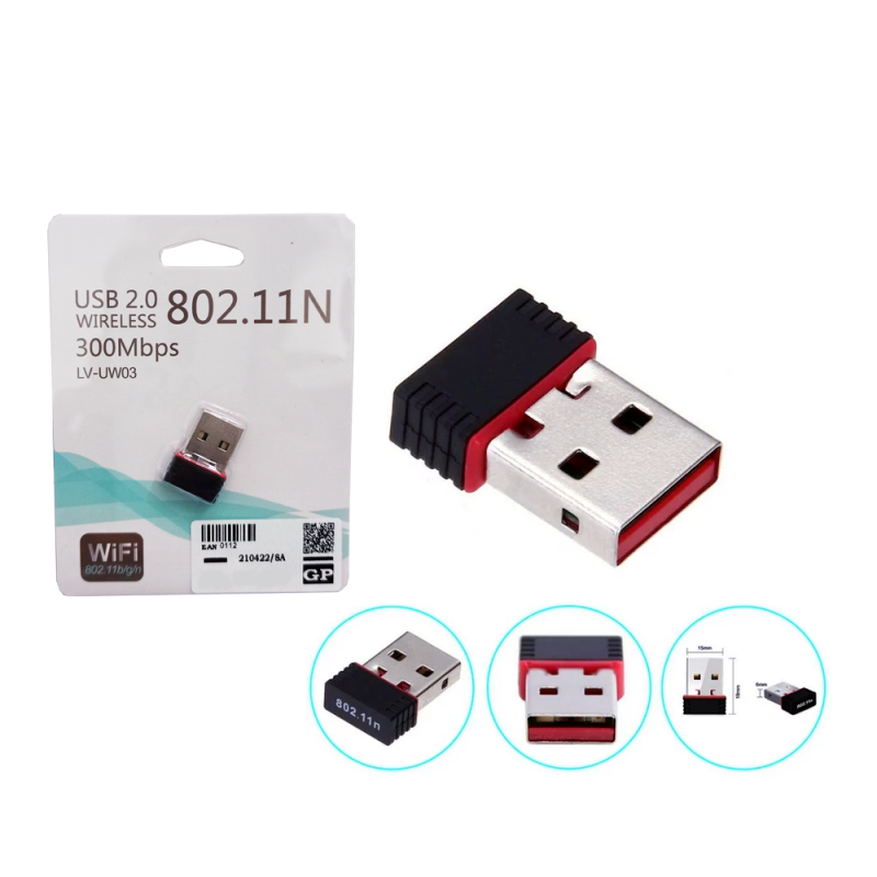 USB MINI WIFI 300MBPS LV-UW03 NON ANTENA