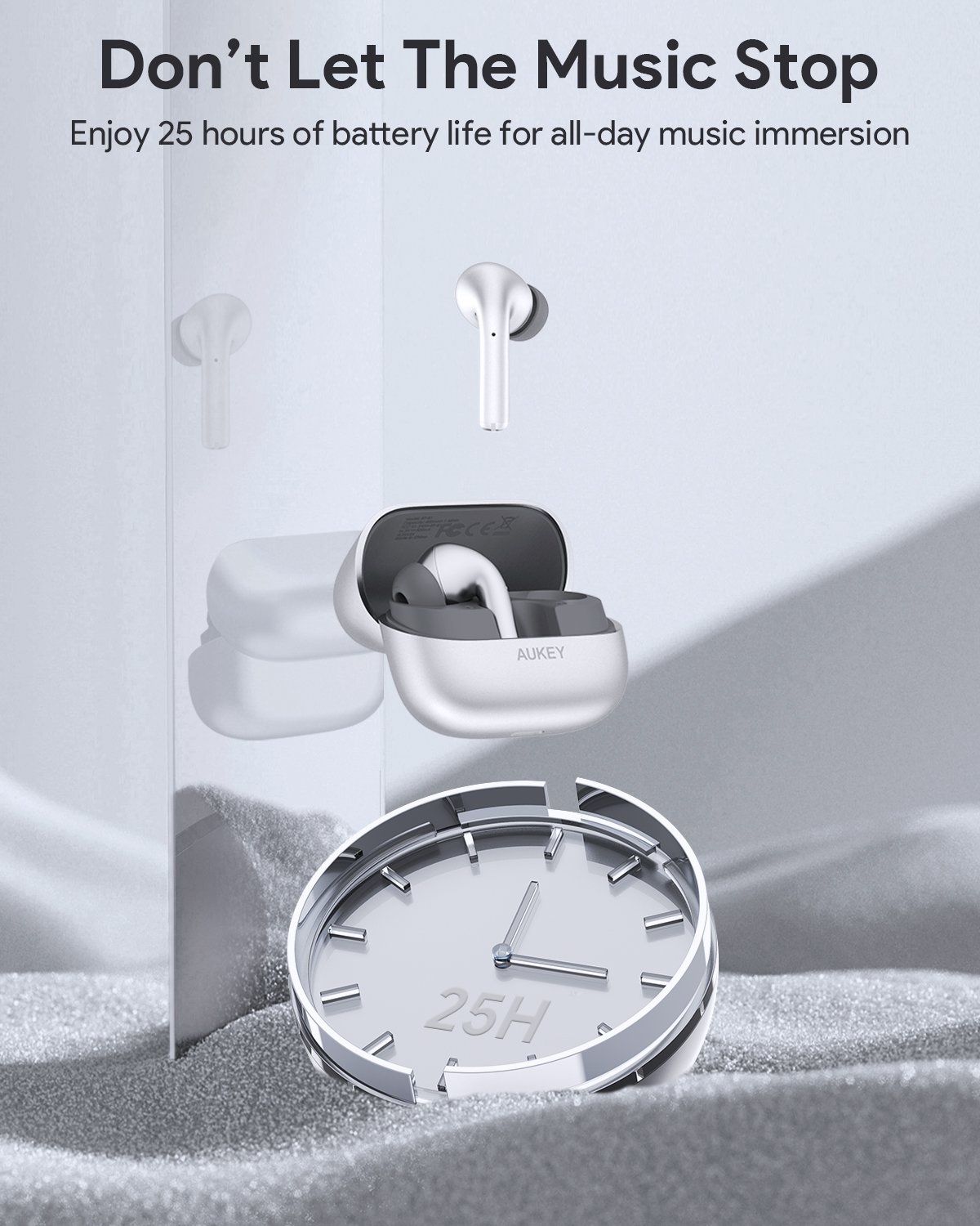 AUKEY EARPHONE EP-B1 TWS BEYOND ANC PRO SILVER