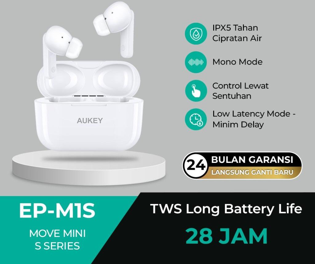 AUKEY EARPHONE EP-M1S TWS WHITE