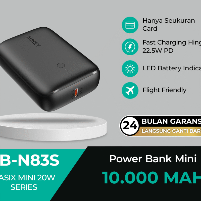 AUKEY POWER BANK N83S 10.000MAH 22.5W BLACK